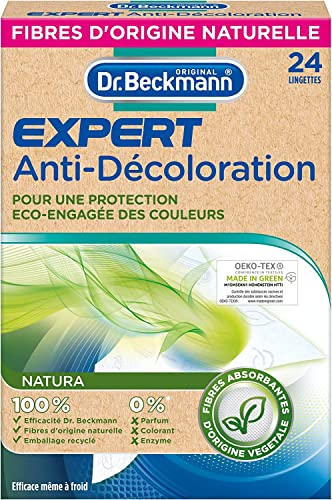 Dr. Beckmann - Lingettes Anti-Décoloration Linge Blanc & Coloré Expert Natura- Lingettes Anti-Décoloration En Fibres D'Origine Naturelle - Sans Parfum, Colorant & Enzyme - 24 Pièces