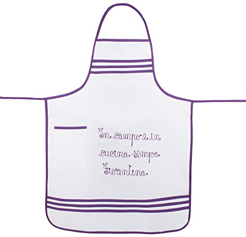 Trama Toscana Grembiule del Tifoso Viola cm 75x90 in Cotone 40% Poliestere 60% Idea Regalo del Tifoso