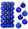 Taeku Bolas de Navidad, 36Pcs 4cm Shatterproof Decoraciones Árboles de Navidad Pared Adornos con Ganchos para Fiestas Bodas Festivales (Azúl)