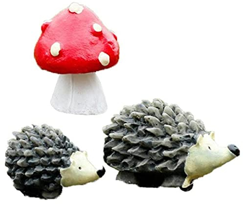 Onsinic Mini Igele Und Pilzharz Miniatur Fairy Garten Figuren Tiere Für Micro Landscape Plant Pots Decor