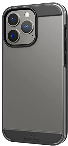 Black Rock - Custodia robusta per Apple iPhone 13 Pro I, trasparente, sottile (nero)