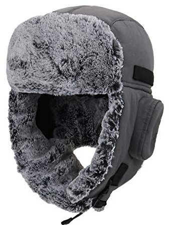 ZffXH Trapper Mütze Herren, Dunkelgrau Ushanka Herren Wasserfest, Warme Mütze Mit Ohrenklappen, Mütze Mit Ohrenklappen, Russen Mütze Herren, Herren Winter Fliegermütze Trappermütze