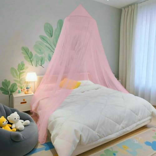 Eimilaly Betthimmel Moskitonetz, Betthimmel für Mädchen Zimmer Dekoration - Insektenschutz hängende Baldachin für Erwachsene, Babys, Outdoor Camping, Pink