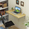 aleawol Wall Mounted Table Folding Floating Desk Pine Wood 3.4 cm Thickened Frame, Laptop Work Writing Computer Desk with Brackets for Space Saving(60x40 cm)