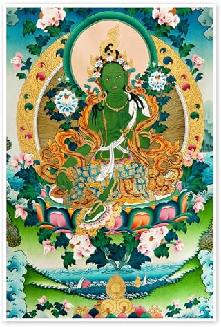 Shyama-Tara oder Grüne Tara Poster 20 x 30 cm Bunt Wandbilder Wanddeko