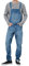 ORANDESIGNE Herren Denim Latzhose Overalls Männer Cargo Jeanshose Retro Jumpsuit Arbeitshose Loose Fit Latzanzug A Dunkelblau XL