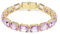 Swarovski Millenia Tennis Armband, Oktagon-Schliff, Violett, Goldlegierungsschicht
