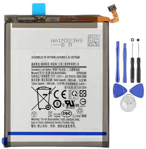 Audiosystem Batteria Compatibile Per Samsung Galaxy A20 SM-A205 A30 A305 A30s A307 A50 A505 A505FN/DS,Con capacità Originale 4000MaH Incluso Kit Montaggio