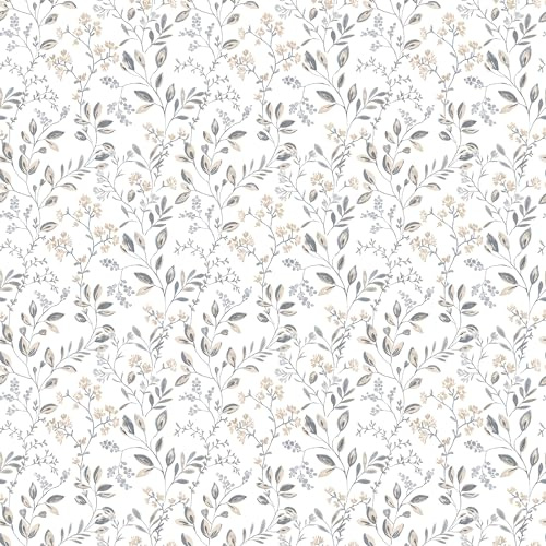 Galerie G45454 - Just Kitchens Spring Leaf Trail Grey Beige Wallpaper