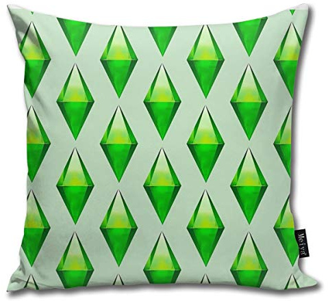 Kissenbezug mit Plumbob-Aufdruck, Baumwolle, 45 x 45 cm
