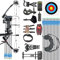 wolfman Bogenschießen Compoundbogen Set Erwachsene 30-55 LBS Jagdbogen Bogenfischen Compound Bogen und Pfeil Set mit Zubehör für Jagd Zielschießen Praxis Linkshänder Rechtshänder (RTH, Schwarz)