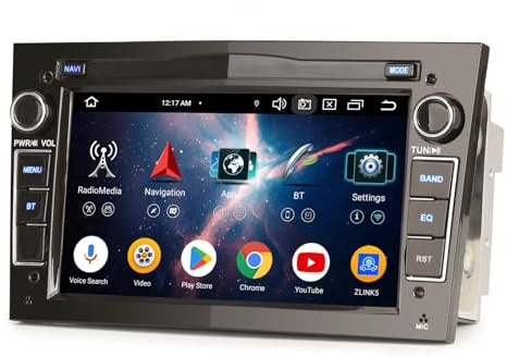 Android 16 Radio Coche Estéreo 8 Núcleos 4GB RAM 64GB ROM para Opel Astra H Corsa C/D Zafira b Combo Vectra Vivaro Meriva GPS Navegador CarPlay Android Auto Inalámbrico WiFi Bluetooth 5.0 USB 4G Dab+