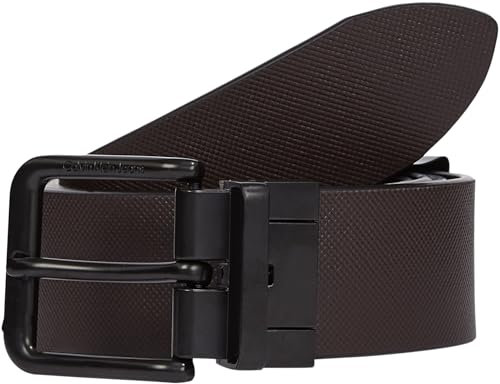 Calvin Klein Jeans Herren Gürtel Classic Leather Belt Eckige Schnalle aus Leder, Braun (Black/Bitter Brown), 95 cm