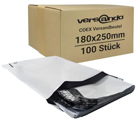 versando Folien Versandbeutel Versandtaschen blickdicht Folie Plastik selbstklebend 18 x25 cm - 100 Stück