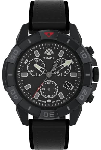 Timex Herren Chronograph Quarz Armbanduhr mit einem Lederband Ridge Chrono