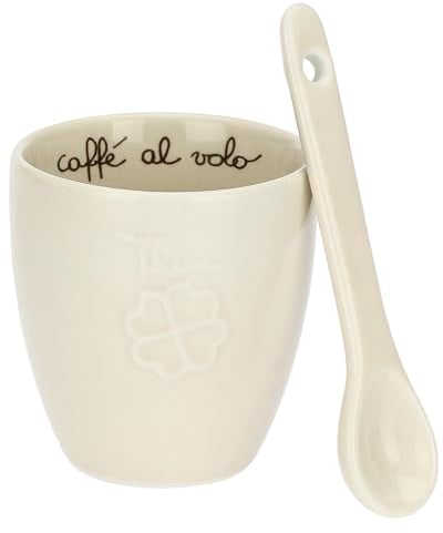 THUN, Caffeino Margherita con Cucchiaino in Porcellana, Ø 3.5 cm, 6.5 cm h, 110 cc, Cucchiaino 10 cm