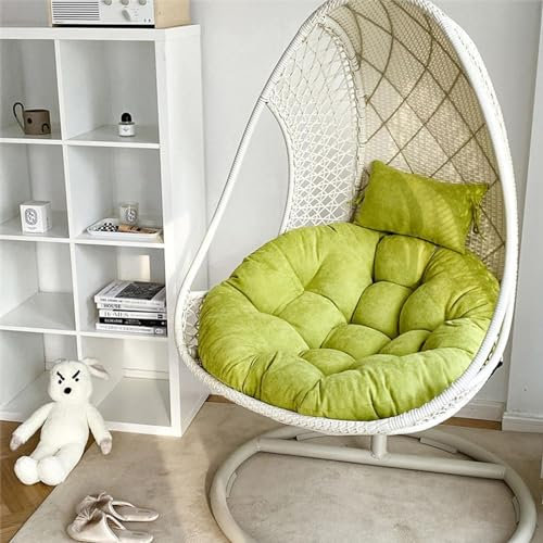 STORYSUNG Outdoor/Indoor Rattangeflecht Schaukel Hängematte Sitzpolster Hängendes Eierstuhlkissen für Terrasse Garten, 41,3 * 41,3 * 4,7 Zoll(B)
