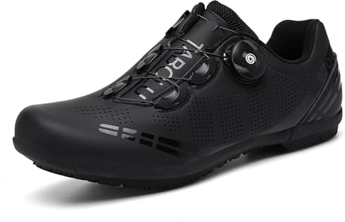 Hixingo Fahrradschuhe Herren Damen Rennrad Und MTB Schuhe Mit Gummisohle, Atmungsaktive Sneaker rutschfeste No-Lock Fahrradschuhe Mountainbike SPD Schuhe（Schwarz ，42 EU）