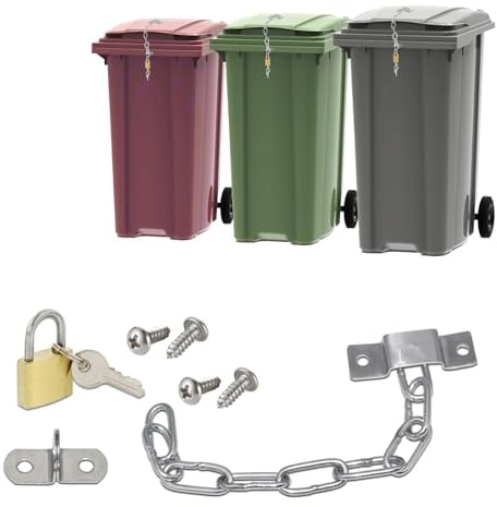 Wheelie Bin Lid Chain Lock-Easily Fitted with Padlock NO Drilling - Stop Fly Tip - Secure Your Bins