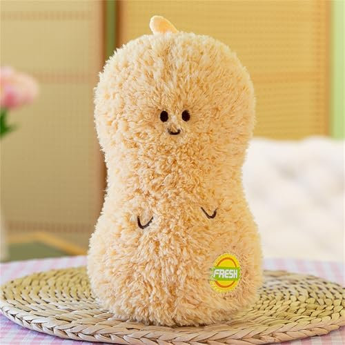 champracer Gefülltes Plüschtier gefüllte Frucht Plüschtier, Kuscheltier Plüschtier Kissen Gemüse Obst-und Gemüsesorten aus Plüsch weich und flauschig,süßes Spielzeug Geschenk (20 cm,Erdnuss)