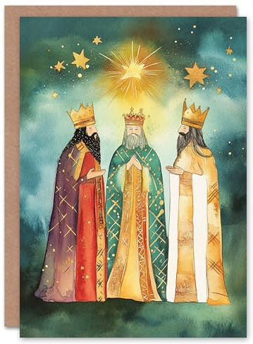 Artery8 Star Of Bethlehem Three Kings Wise Men Blank For Him Or Her Art Xmas Festive Christmas Card