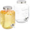 Relaxdays 2 Dispenser in Vetro per Bevande, Erogatore da 4 L con Rubinetto in Acciaio Inox, Distribuitore Acqua e Bibite