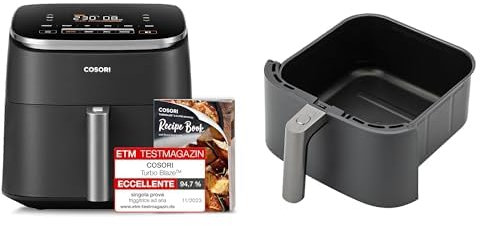 COSORI Friggitrice ad Aria Turbo Blaze 6L (1,36Kg) + COSORI Turbo Blaze Cestello Originale