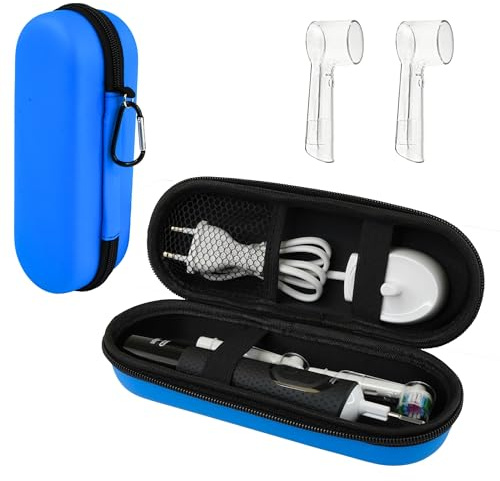 Ph Pro Heat - Elektrische Zahnbürste Reiseetui - Kompatibel mit Oral B - 2 Toothbrush Cover. (Azul)