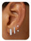 VIDONIO 3 Paar Ohrringe Silber 925 Für Damen, 14K Vergoldet Hypoallergen. Dieses Ohrringe Set mit AAA+ Zirkonia enthält Creolen Gold und Ohrstecker, ideal für mehrere Piercings und bequem zum Schlafen