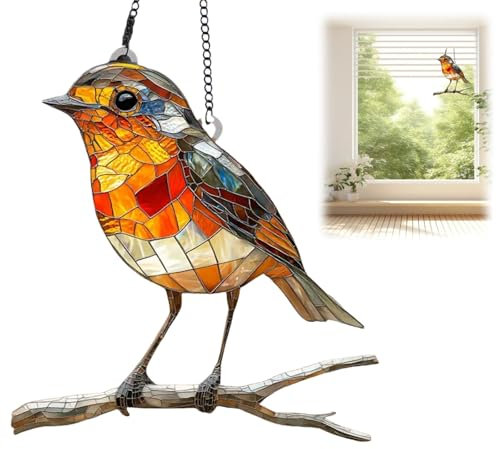 Acrylic Hanging Garden Suncatcher,Robin Ornaments,Hummingbird Suncatchers,Window Sun Catcher Hangings,Robin Sun Catchers,Sun Catchers for Windows,Hummingbird 2D Acrylic Ornament,Winged Suncatchers