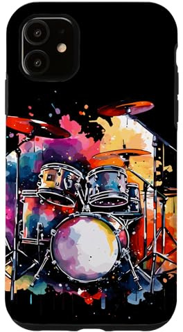 Hülle für iPhone 11 Schlagzeug Portrait Drumset Musik Konzert