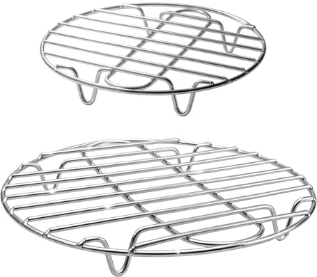 PARFCO 2 Stück Kuchengitter Abkühlgitter, 27,5 cm und 20 cm Edelstahl Abkühlgitter, Edelstahl Kuchenrost, 3 cm Höhe Multifunktionale Kuchengitter Abkühlgitter, für Abkühlen, Dämpfen, Backen