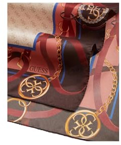 GUESS Sciarpa Elegante in Poliestere, Marrone con Logo, Eco-Sostenibile, 60 x 180 cm