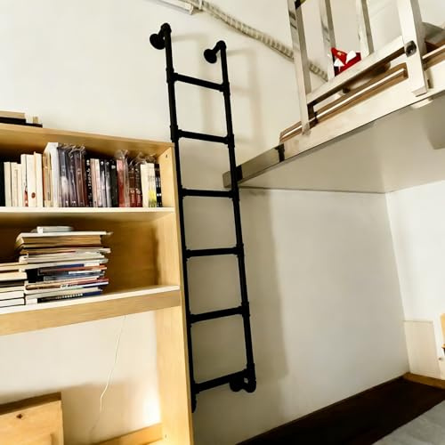 ZENSTYW Wandmontierte Leiter, Notausstieg Über Kellerfenster,Brunnenleiter,Leiter Für Etagenbetten Im Innenbereich,150 Kg Tragfähigkeit(180cm/70.8in)