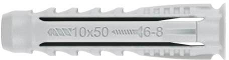 Tacos de expansión universales de 4 capas, 6 x 30 mm, 100 unidades de poliamida, tacos multiusos, tacos de nailon, tacos de plástico para hormigón, ladrillo, piedra natural y placas de yeso, fijación