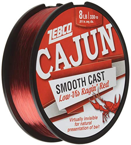 Zebco Cajun Line Smooth Cast Fishing Line, Low Vis Ragin' Red