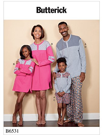 Butterick Patterns 6531 OS Misses/Men's/Children's Boys/Girls Top/Tunic/Shorts and Pants Sewing Pattern, Tissue, Multi-Colour, 17.00 x 0.5 x 22.00 cm