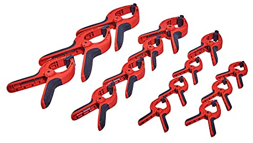 Amtech S2956 Spring Clamp Set, 14 piece Heavy Duty Clamps in Mixed Sizes