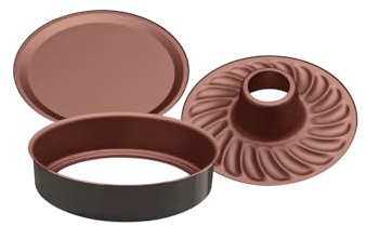 Tramontina Vermont Cake Tin with Flat and Tube Base, Diameter 26 cm, Non-Stick Coating, Even Browning, Round Baking Tin