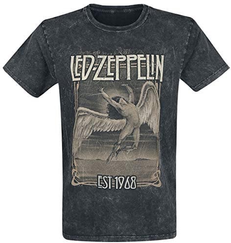 Led Zeppelin Faded Falling T-Shirt Black XXL