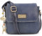 Catwalk Collection Handbags - Damen Antik-Leder Umhängetasche - Crossbody Bag Klein - Messenger Bag - Verstellbarer Schultergurt - SABINE - Blau