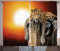 ABAKUHAUS afrikanisch Rustikaler Gardine, Safari Leopard auf Baum, Schlafzimmer Kräuselband Vorhang mit Schlaufen und Haken, 280 x 175 cm, Braun Orange