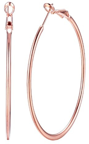 Rose Gold 60mm Large Hoop Earrings For Womens Girls Stainless Steel Huggie Big Medium Hoops Hypoallergenic for Sensitive Ears