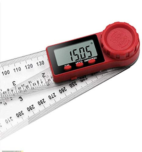 Digital Angle Finder Lineal Winkelmesser,300 Mm Zwei-In-Einem-Digital-Winkelmesser Mit Großem Drehknopf,Transparenter Winkelmesser Für den Holzbau