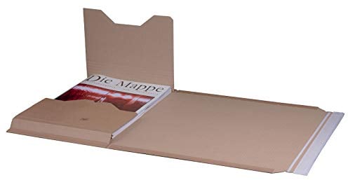 KK Verpackungen® Höhenvariable Versandverpackung für Büchersendungen | 25 Stück, DIN A3, 455x325x80mm | Buchverpackung, Wickelverpackung mit Selbstklebeverschluss & Aufreißfaden