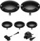 ledscom.de LED Boden-Aufbauleuchte BUNDA, 1-flammig, extra-flach, für außen, Aluminium, schwarz, rund, 7cm Ø, kaltweiß, 5er Set