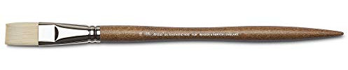 Winsor & Newton 5010412 synthetischer Künstler Ölpinsel mit hoher Elastizität & Lebensdauer, ergonomischer Stiel für Ölfarben und Alkydfarben - Flachpinsel Nr. 12
