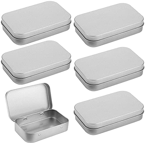 YAVO-EU Rechteckige metalldosen,6 Stück Metalldosen mit scharnierdeckel Mini metallbox Kleine blechdosen Kleine metallbox,für Gewürz,Perlen,Münzen,Schmuck