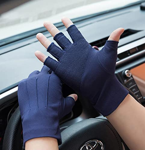 Hommes Gants de Conduite sans-Doigts Protection Solaire Gants Antidérapants Écran Tactile Cyclisme Gants Moufles Femmes Mitaines Mesh Respirant Cool Gants pour Le Sport Gym Running Work Moto Voyage
