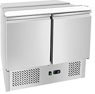 METRO Professional Saladette GSA3600, Edelstahl, 90 x 70 x 88.8 cm, 239 L, 310W, mit Schloss und Klappdeckel, silber